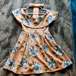 Floral choker skater dress